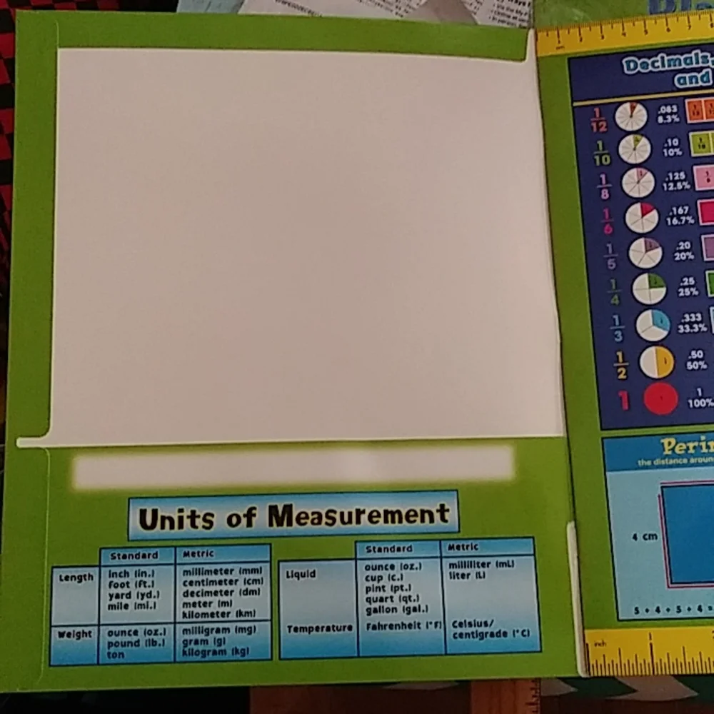 NWT Math Reference Four-Pocket Folder - Picture 2 of 8